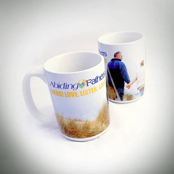 Two Abiding Fathers coffee mugs.
