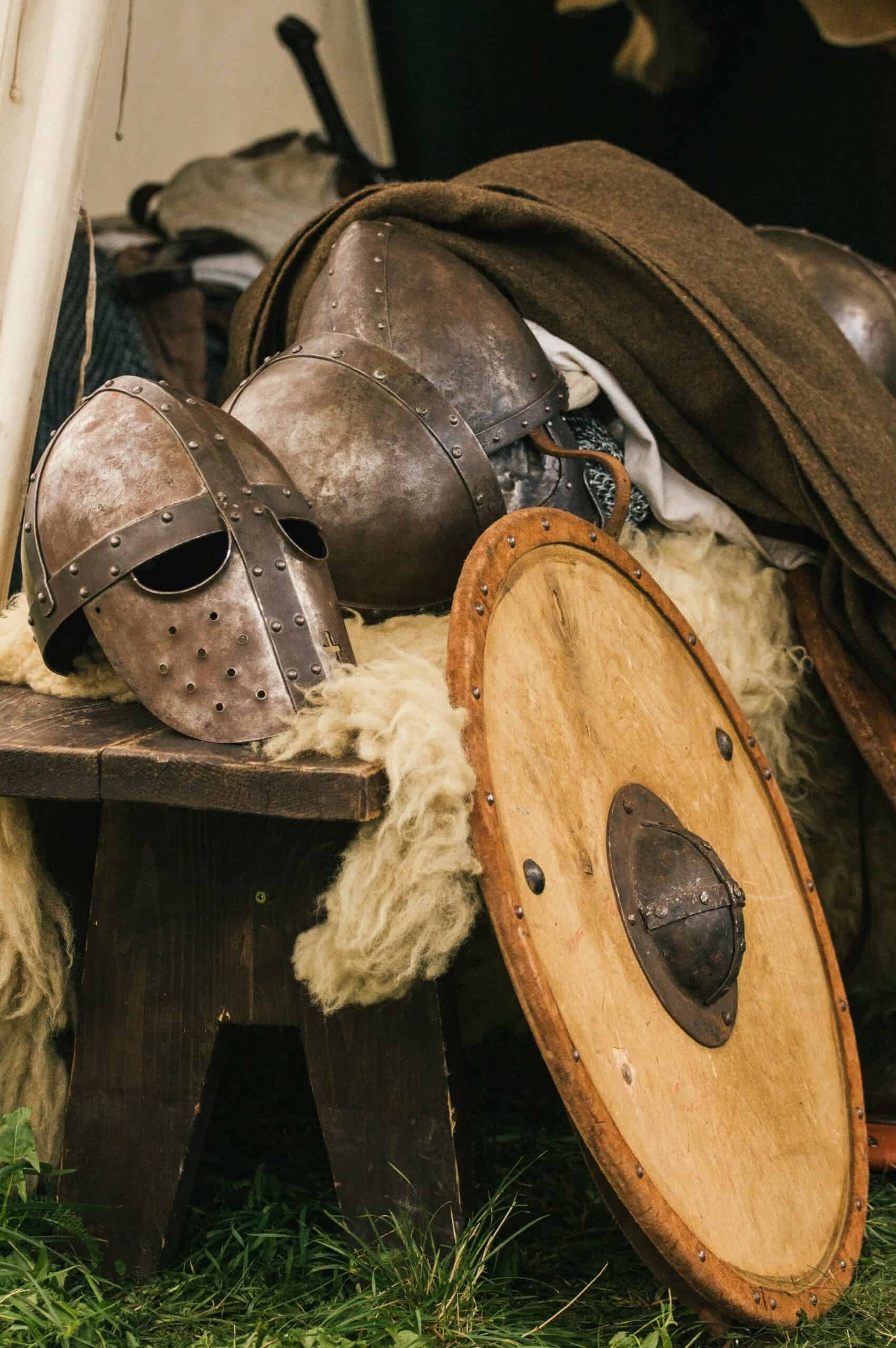 armor: helmet, sword, shield, breastplate