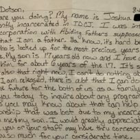 handwritten letter from inmate