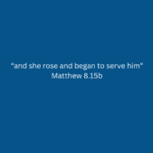 “and she rose and began to serve him” Matthew 8.15b (4)